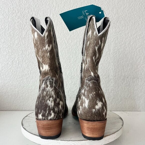 Lane Plain Jane COWPOKE Womens Cowhide Boots 9.5 Cowboy Western Cowgirl Bootie - Picture 4 of 12